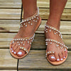 Handmade Pearl Beaded Flat Roman Sandals