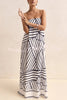 Unique Print Sexy Tube Top Back Zipper Loose Maxi Dress