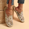 Casual Linen Woven Flat Round Toe Half Slippers