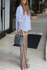 Arlo Knit Colorful Zigzag Pattern High Rise Stretch Flare Pants