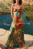 Volcanic Magma Printed Metal Decoration Cutout Back Tie-up Vacation Maxi Dress