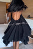Chiffon Solid Color Halter Backless Irregular Mini Dress