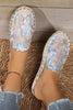 Casual Linen Woven Flat Round Toe Half Slippers