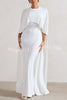Charming Look Crew Neck Cape Sleeve Stretch Maxi Dress