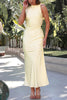 Solid Color Sexy Backless Lace-up Elegant Slim Maxi Dress