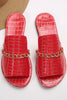 Casual Flat Beach Sandals with Chain Accessories