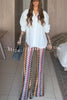 Arlo Knit Colorful Zigzag Pattern High Rise Stretch Flare Pants
