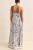 Unique Print Sexy Tube Top Back Zipper Loose Maxi Dress
