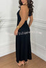 Chasing Sunlight Halter Tassle Backless Slit A-line Maxi Dress