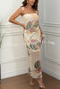 Grinnell Mesh Floral Print Multi-wear Neck Stretch Maxi Dress