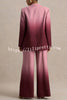 Enya Ombre Print Single Button Long Sleeve Lapel Loose Blazer