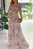 Romantic Ball Chiffon Floral One-shoulder Pleated Design Back Lace-up Gown Maxi Dress