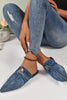 Casual Flat Pointed Toe Denim Slippers