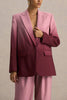 Enya Ombre Print Single Button Long Sleeve Lapel Loose Blazer