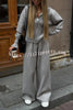 Effortlessly Stylish Ribbed Zipper High Neck Sweatshirt and Elastic Waist Pocketed Loose Pants Set