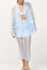 Simple and Light See-through Fabric Tie-up Long Sleeve Pocket Lapel Blazer