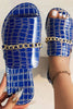 Casual Flat Beach Sandals with Chain Accessories