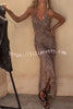 Silas Leopard Print Bias Cut Fishtail Slip Maxi Dress