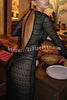 Sexy Backless Long-sleeved Knitted Slim-fit Maxi Dress