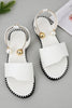 Summer Simple Flat Bottom Pearl Buckle Roman Sandals