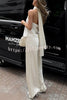 Modern Day Glam Satin Halter Tie-up Tank and Elastic Waist Wide Leg Pants Set