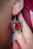 Fashionable Thorn Heart Gemstone Earrings