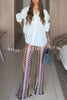 Arlo Knit Colorful Zigzag Pattern High Rise Stretch Flare Pants