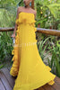 Reina Chiffon Pleated Wavy Ruffles Trim Strapless Loose Maxi Dress