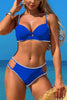 Sexy Hollow Contrast Stretch Two-Piece Bikini Swimsuit