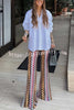 Arlo Knit Colorful Zigzag Pattern High Rise Stretch Flare Pants