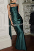 Calanthe Satin Square Neck Ruched Back Lace-up Drape Mesh Scarf Maxi Dress