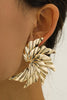 Exaggerated Spiral Gold-plated Leaf Geometric Metal Earrings