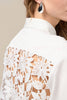 Daisy Long Sleeve Back Crochet Floral Lace A-line Blouse