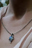Vintage Rainbow Moonstone Glass Water Drop Pendant Necklace