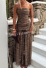 Sepia Kiss Floral Lace Off Shoulder Flowing Hem Maxi Dress