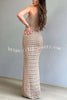 Smiles and Sunshine Knit Texture Hollow Tank Slit Stretch Maxi Dress