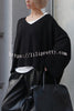 Warm Winter Ribbed Knit V-neck Batwing Sleeve Loose Relaxed Sweater