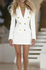 Elegant Double-Breasted Long-Sleeved Blazer Mini Dress