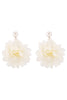 Fashion Holiday Fabric Floral Pearl Earrings