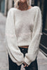 Chunky Season Knit Mohair-blend Long Sleeve Open Back Knot Design Loose Sweater