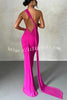 Grecian Inspired One Shoulder Side Metal Circle Design Backless Stretch Maxi Dress