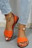 Summer Simple Flat Bottom Pearl Buckle Roman Sandals