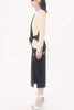 Love Unfolded Contrast Color Side Bow Tie-up Long Sleeve Slit Midi Dress