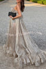 By The Sea Organza Ruffle High Low Hem Slip A-line Maxi Dress