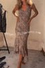 Silas Leopard Print Bias Cut Fishtail Slip Maxi Dress