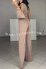Carlisle One Shoulder Slit Lantern Sleeve Sequin Patchwork Wide Leg Party Jumpsuit