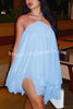 Chiffon Solid Color Halter Backless Irregular Mini Dress