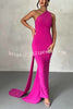 Grecian Inspired One Shoulder Side Metal Circle Design Backless Stretch Maxi Dress