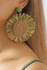 Bohemian Raffia Braided Floral Earrings