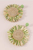 Bohemian Raffia Braided Floral Earrings